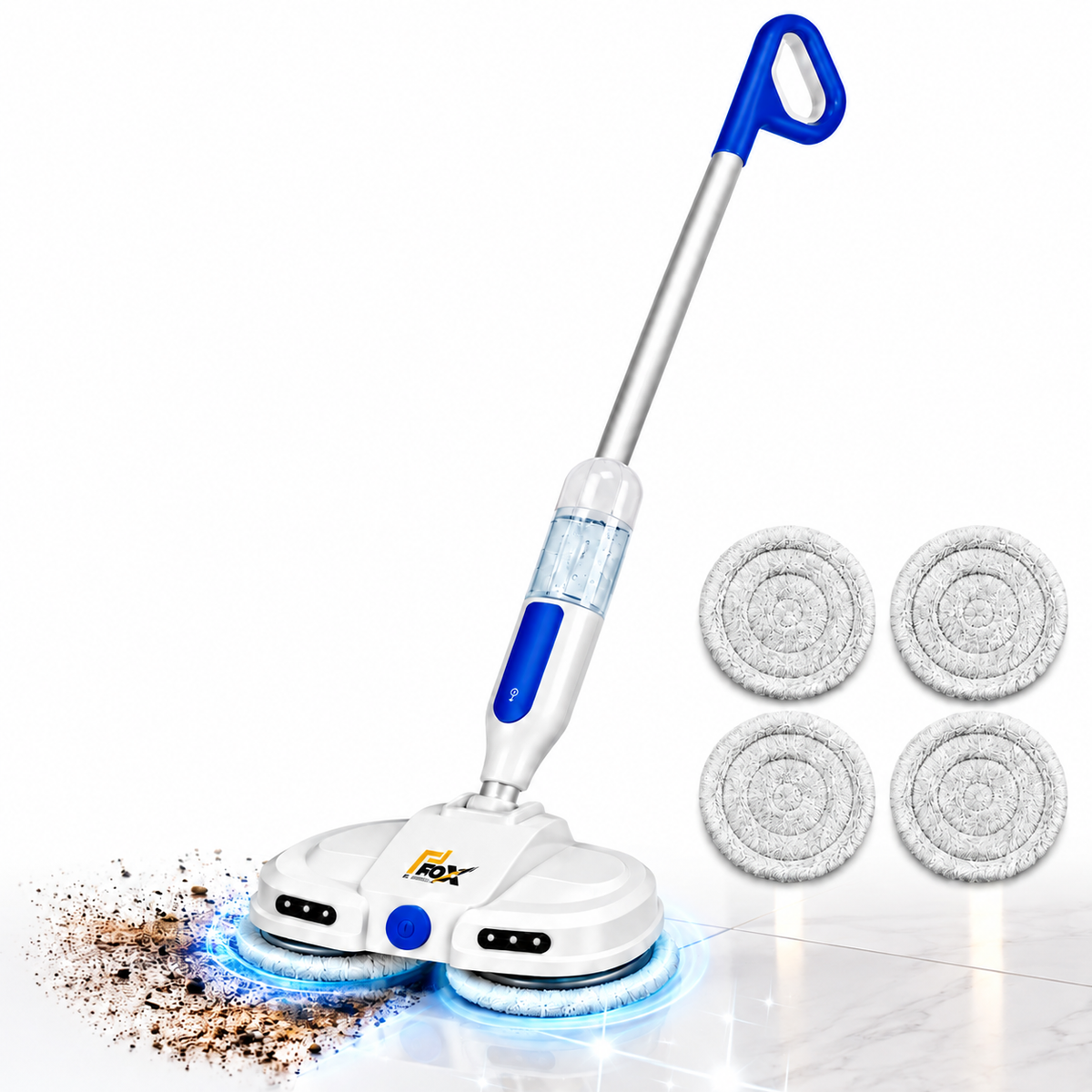 EOX KILLEAN EX4000 Cordless Electric Spin Mop for Home | Wet & Dry Floor Cleaner | Dual Motor, Self-Propelled, 400 ml Water Tank, LED Headlights, One-Touch Spray | Up to 60 Min Runtime