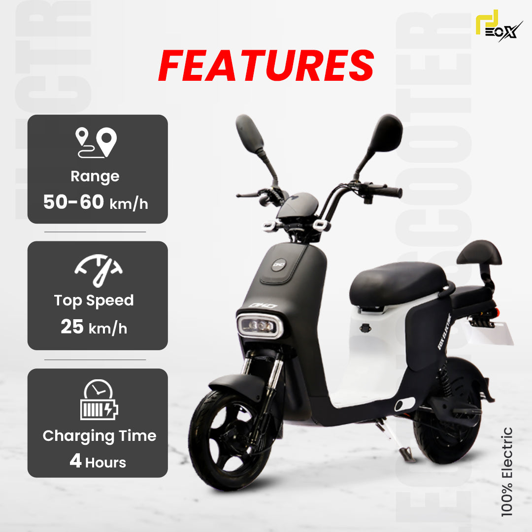 EOX OKO Electric Commuter Scooter – 50–60 km Range, 25 km/h, Portable 48V Lithium Battery