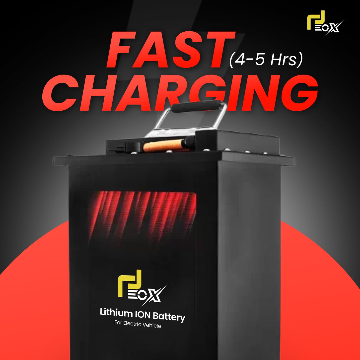 EOX 48V 26AH Lithium-Ion Battery Compatible with All Non-RTO Electric Scooters - Portable, Long Lasting, Lightweight, Fast Charging EV Battery with Upto 60KM Range