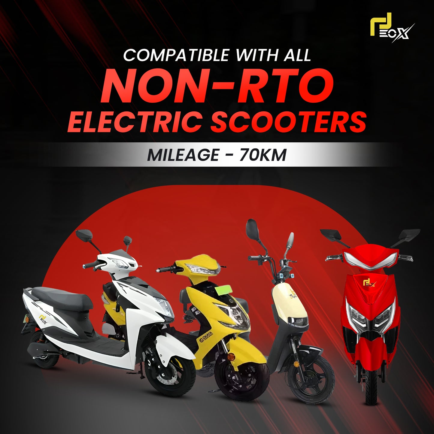 EOX 48V 30 AH Lithium-Ion Battery Compatible with All Non-RTO Electric Scooters - Portable, Long Lasting, Lightweight, Fast Charging EV Battery with Upto 70KM Range