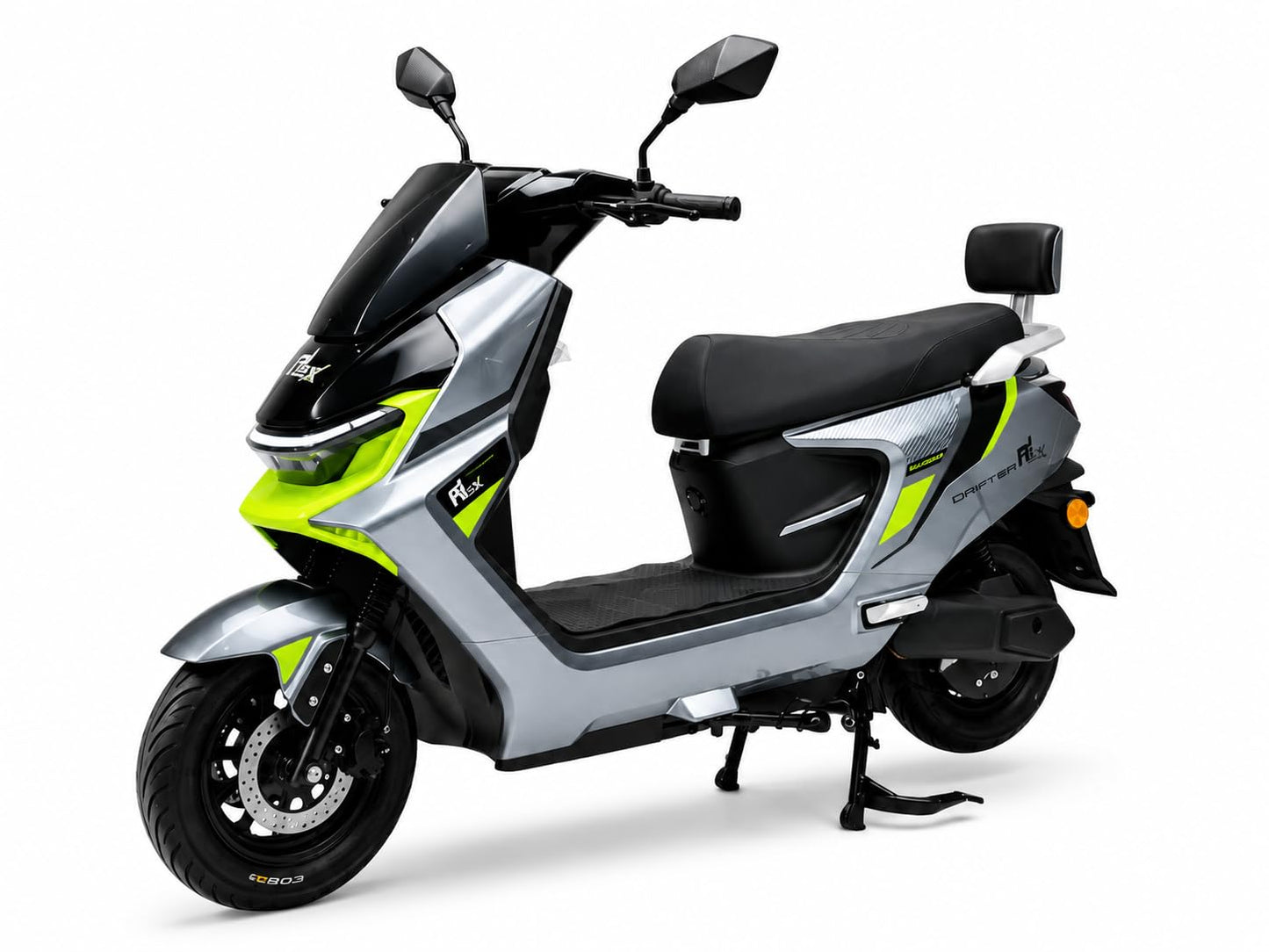 EOX® DRIFTER Electric Scooter for Adults | 48V Removable Lithium Battery | 50-70 km Long-Range Ride | Lightweight Non-RTO E-Scooter | 180kg Weight Capacity (TIATANIUM SILVER)