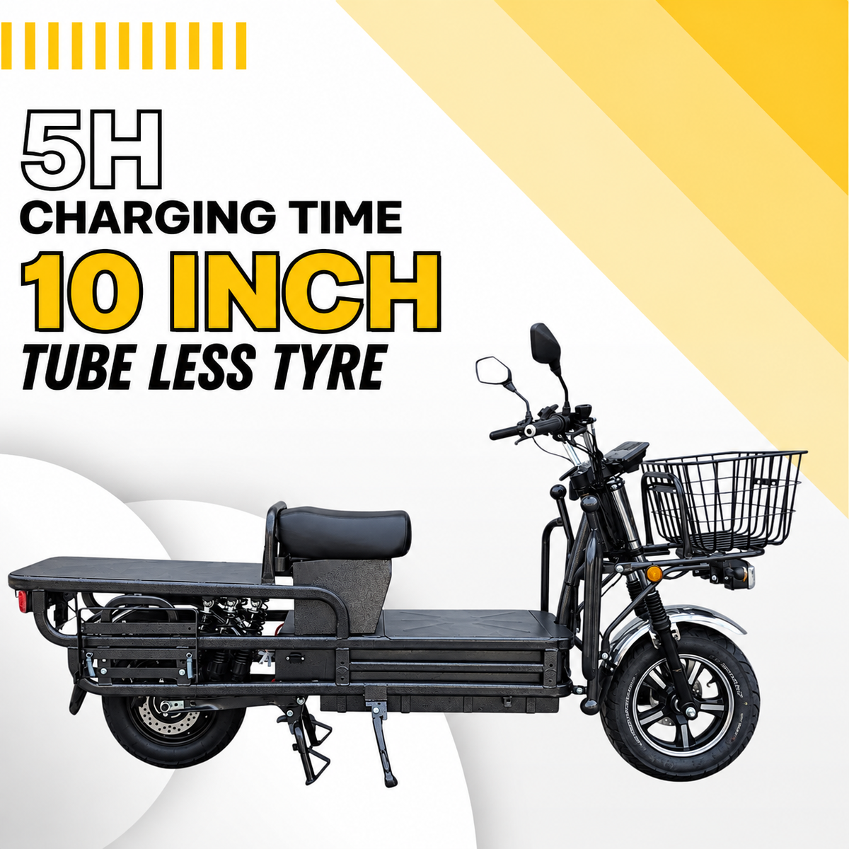 EOX E5 Plus Electric Cargo Scooter – 50–70 km Range, 400 kg Capacity, Portable Lithium Battery