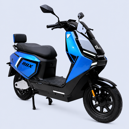EOX® ROX Electric Scooter for Adults | 48V Removable Lithium Battery | 50-60 km Long-Range Ride | Lightweight Non-RTO E-Scooter (SPORTS BLUE)