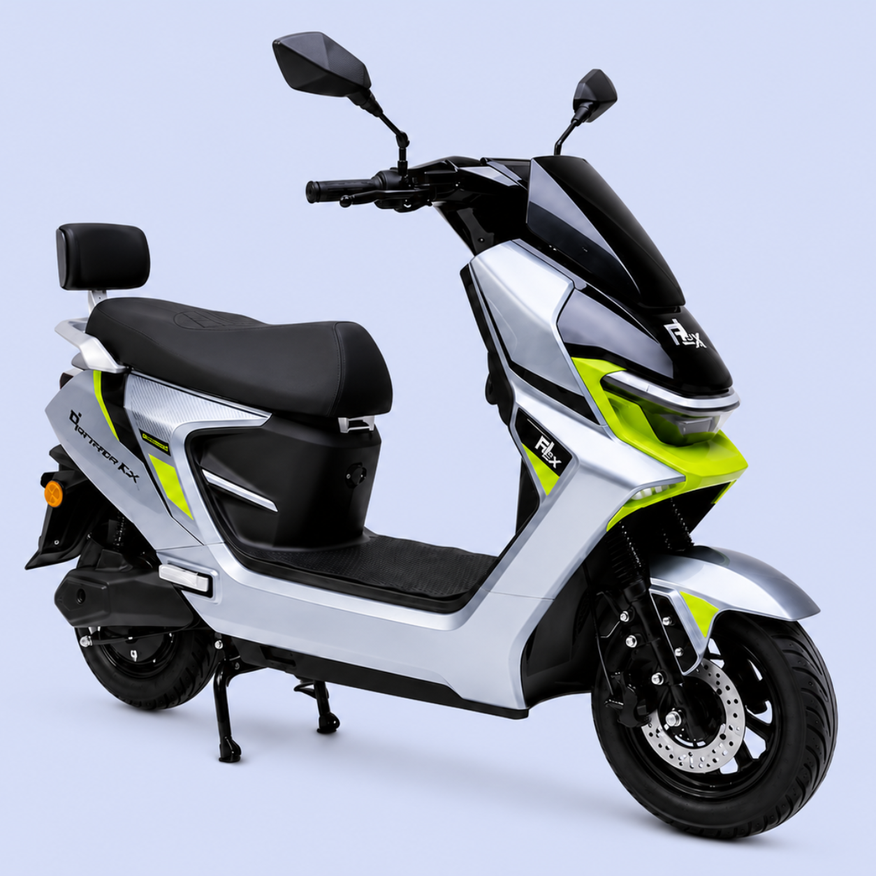 EOX® DRIFTER Electric Scooter for Adults | 48V Removable Lithium Battery | 50-70 km Long-Range Ride | Lightweight Non-RTO E-Scooter | 180kg Weight Capacity (TIATANIUM SILVER)