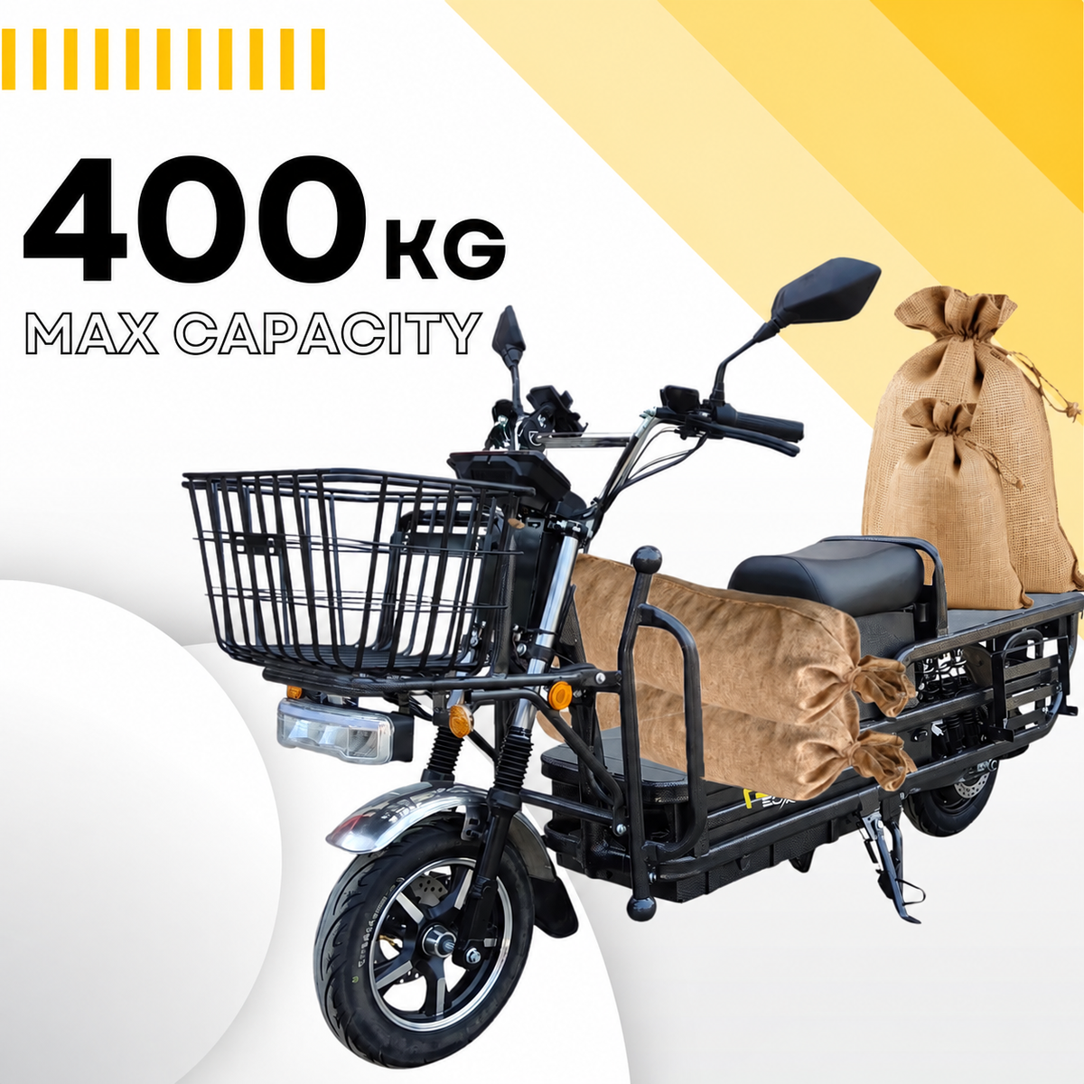 EOX E5 Plus Electric Cargo Scooter – 50–70 km Range, 400 kg Capacity, Portable Lithium Battery